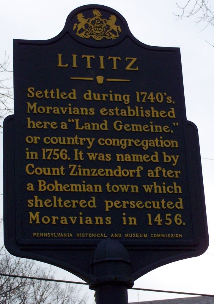 Lititz historical marker
