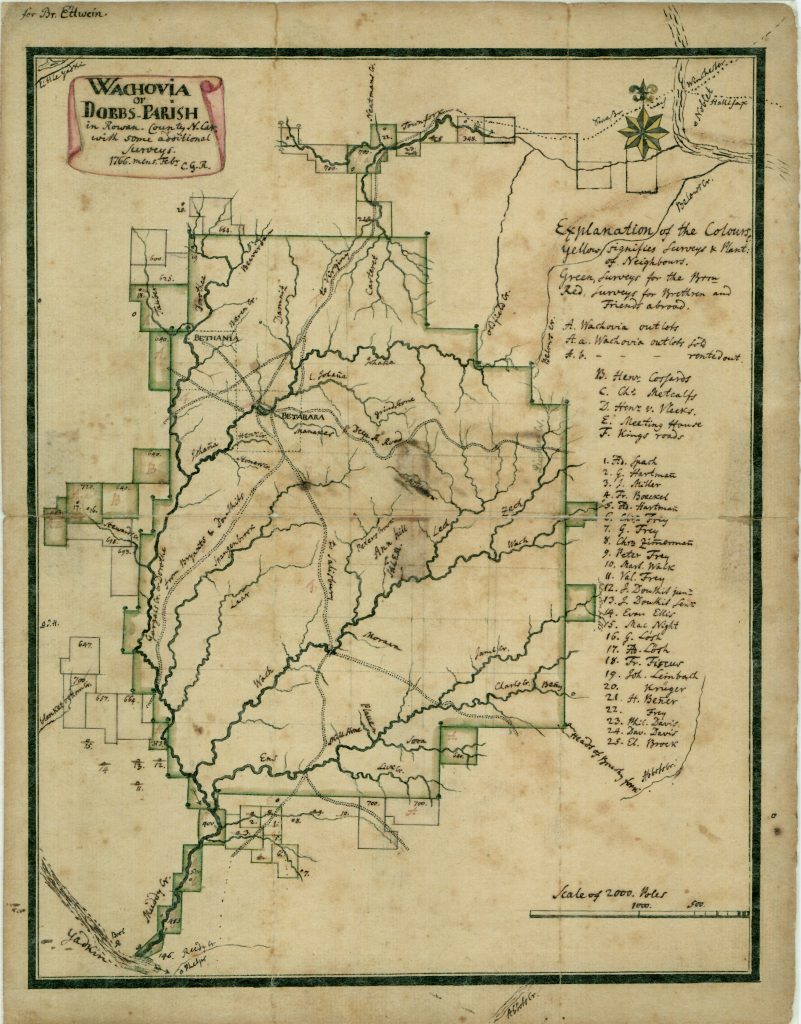 A map depicting the boundaries of the Wachovia settlement. 